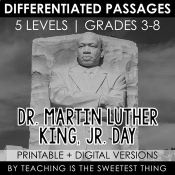 Martin Luther King, Jr. Day - Close Reading Leveled S.S.