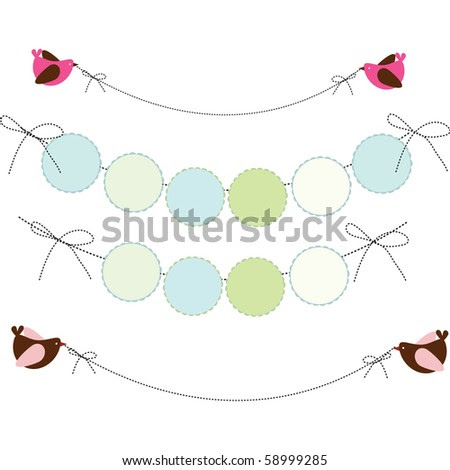 A Vector Illustration Of A Wall Decor Party Banner Design