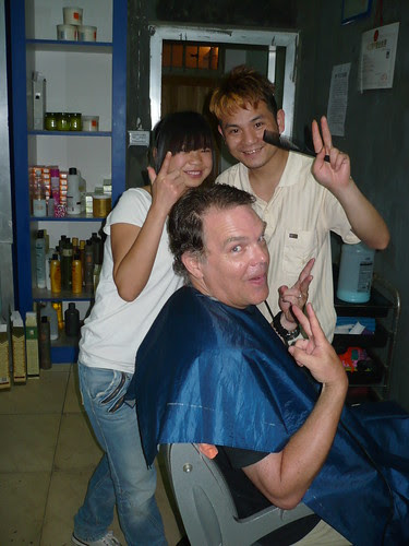 John gets a haircut - Rongjiang, China