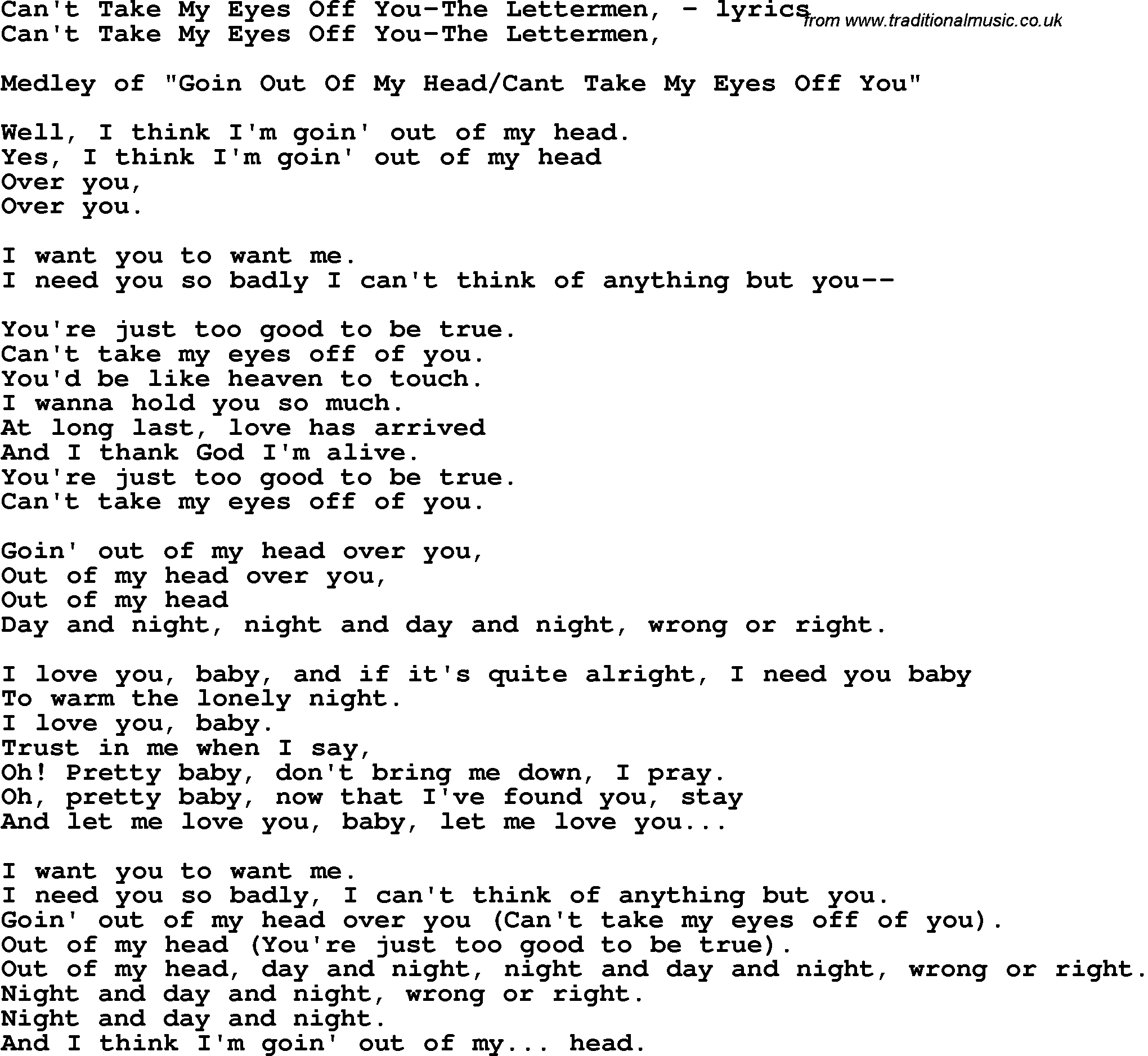 Can t take my eyes off you chords lady antebellum Can T Take My Eyes Off Of You With Lyrics Lyricswalls