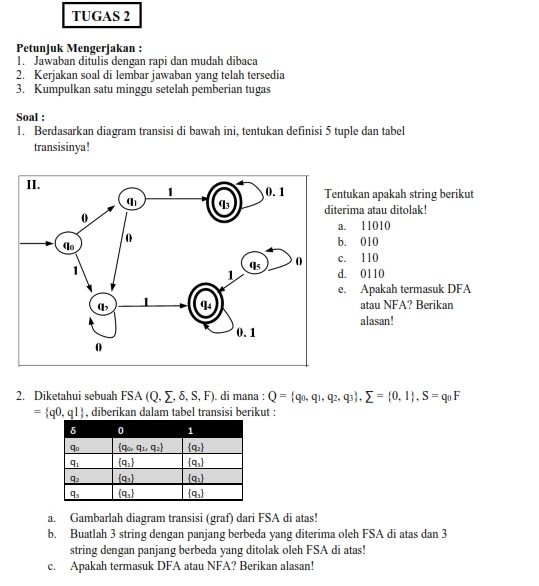 Contoh Soal Dan Jawaban Teori Bahasa Dan Automata