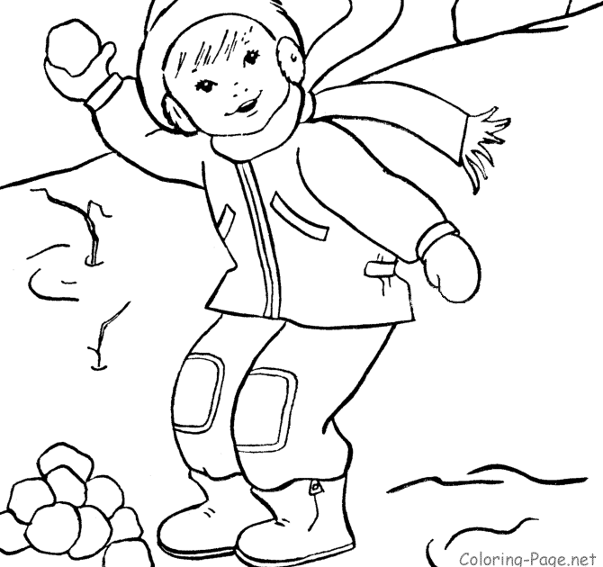 Preschool Coloring Pages For Winter