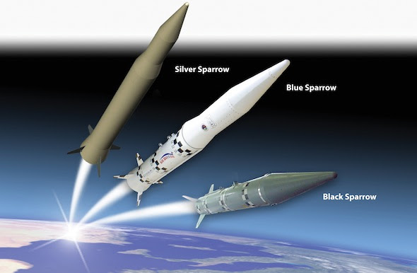 The Blue Sparrow 2 target missile was employed in today's test. Rafael is also developing the heavier (+3 ton) Silver Arrow target,  designed for long-range exo-atmospheric intercept testing. Photo: Rafael