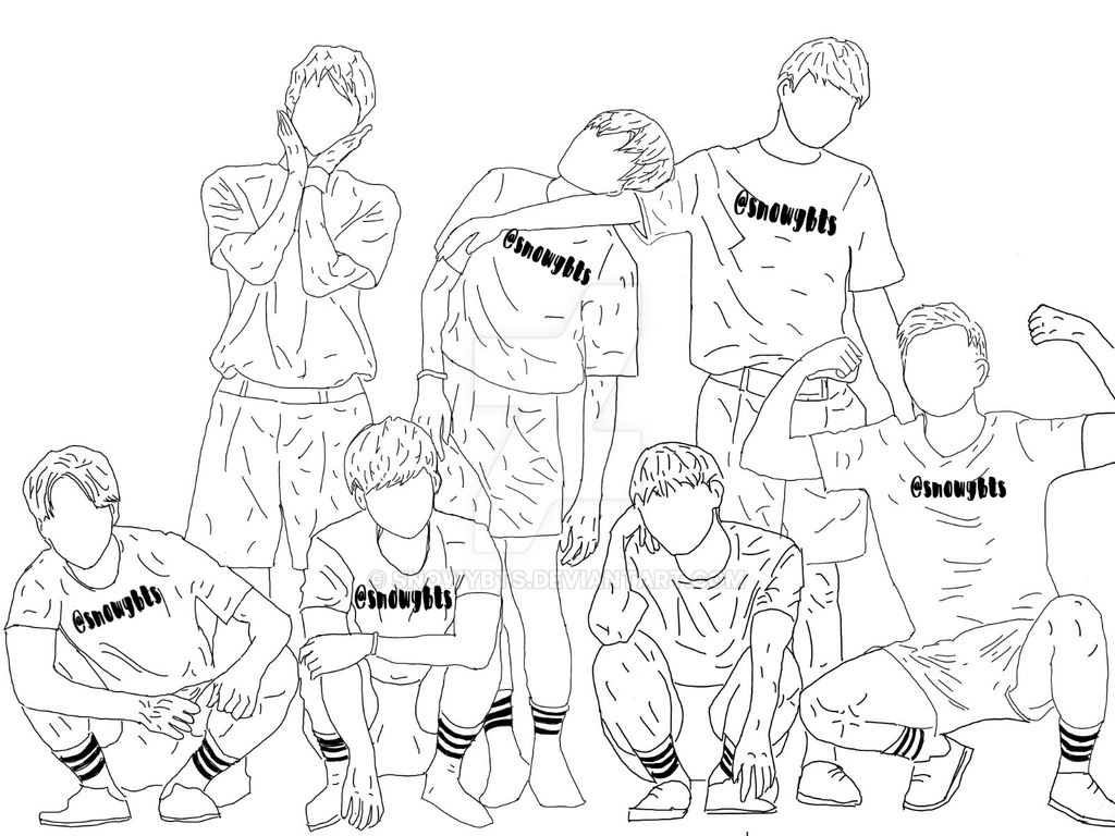 Bts Anime Coloring Pages   74+ File Include SVG PNG EPS DXF