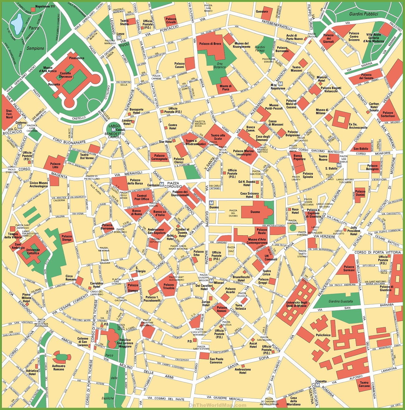 Milan City Centre Map Milan City Centre Map