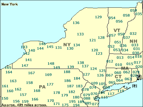 3 Digit Zip Code Map New York