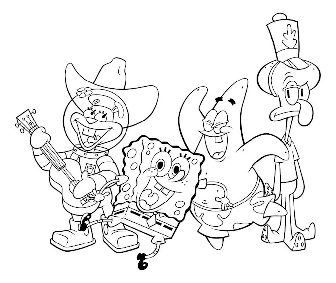 Bob Esponja e seus amigos para colorir