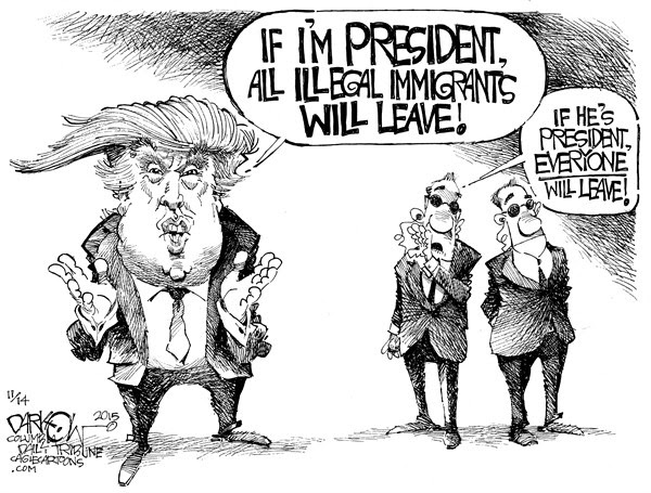 Image result for cartoon trump Immigration