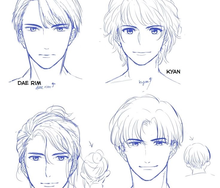 Male Hairstyles Drawing Reference : Hair Reference Sheet by *Kibbitzer