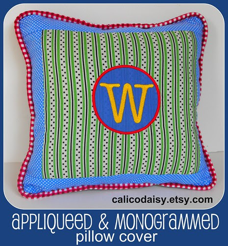 Monogrammed Appliqueed Pillow framed