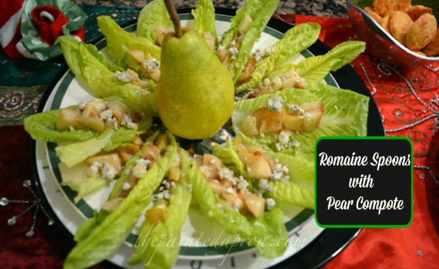 romaine with pear compote thepaintedapron.com