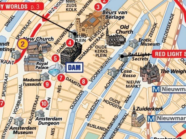 Karte Sehenswürdigkeiten Amsterdam | Griechenland Karte