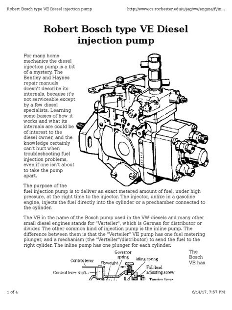 Bosch VE Pump Discription | Fuel Injection | Diesel Engine