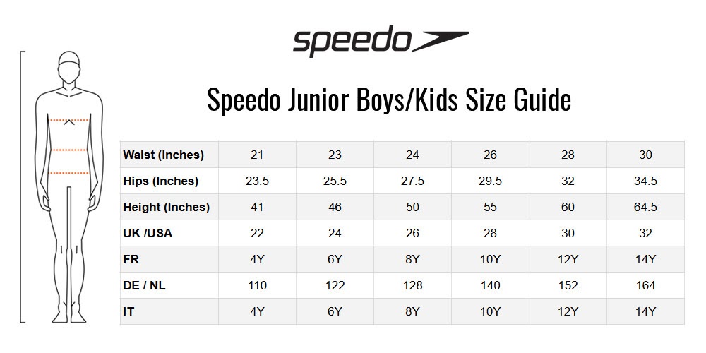 Speedo Size Chart