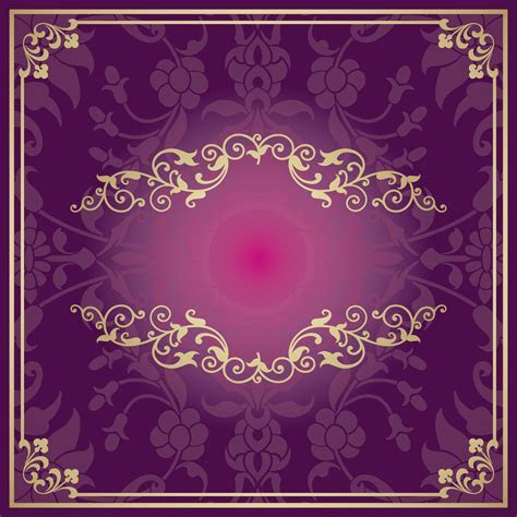 Purple Invitations Golden European Pattern Background Purple Invitations Golden European Pattern Background
