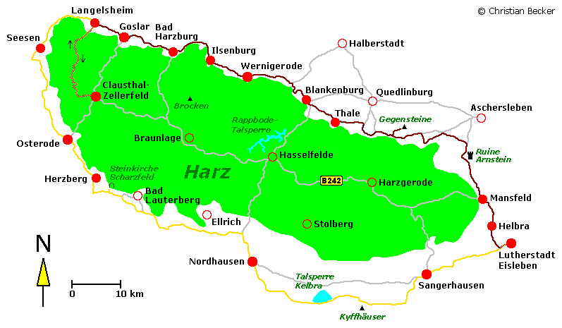 Harz Karte Landkarte