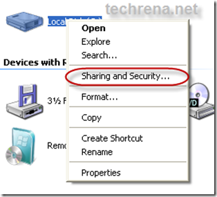 Share a folder in XP
