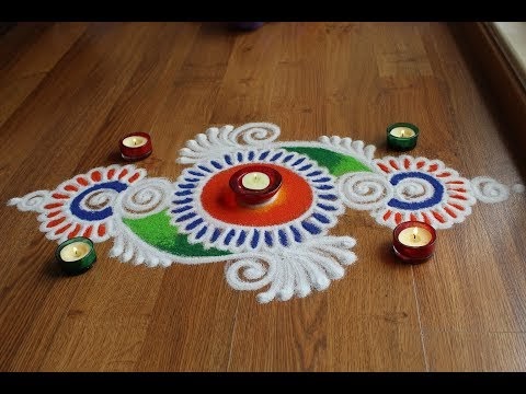 Simple and easy freehand rangoli designs with colours by Shital Daga | easy  rangoli designs 3719