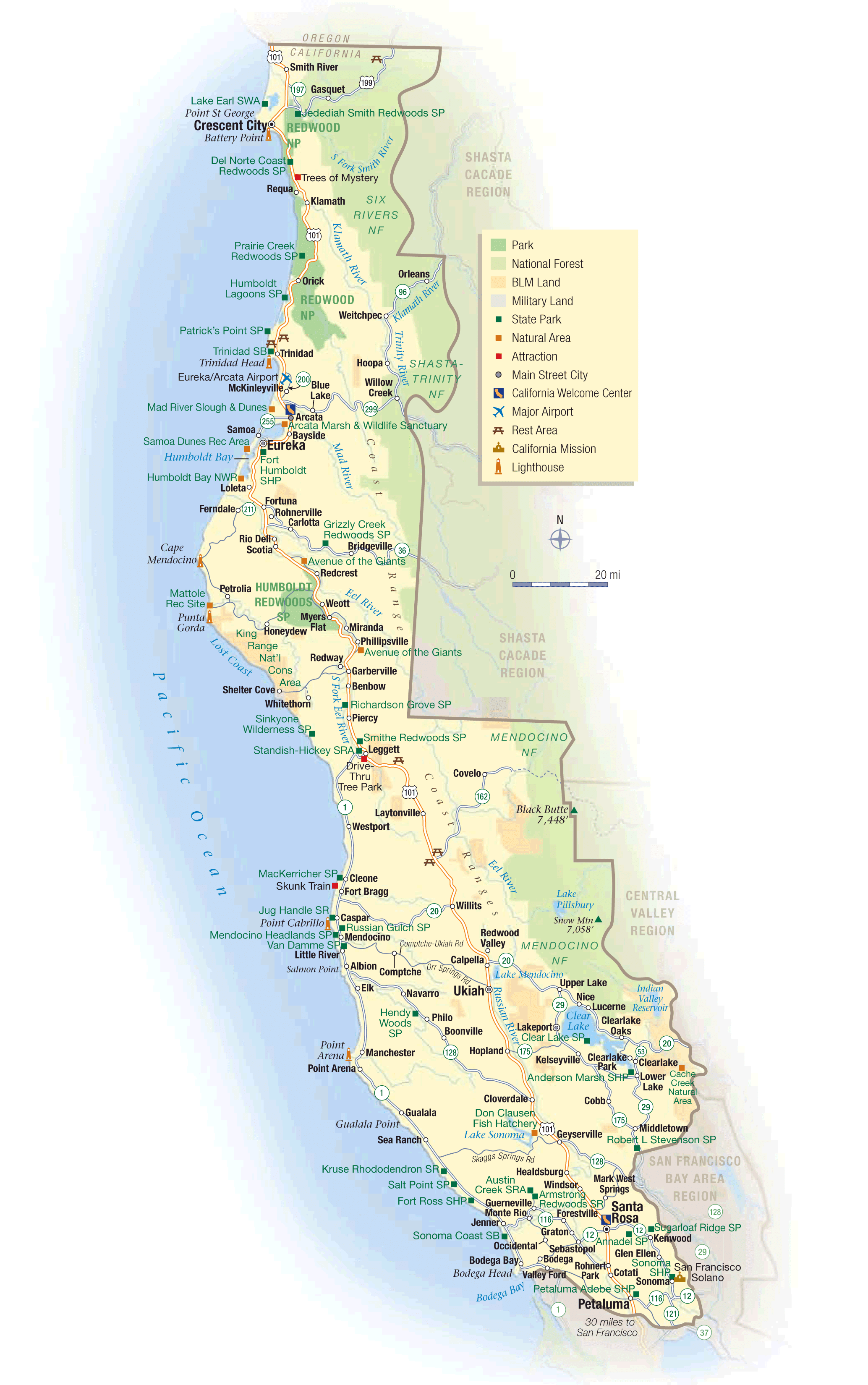 Map Northern California Coast Super Sports Cars