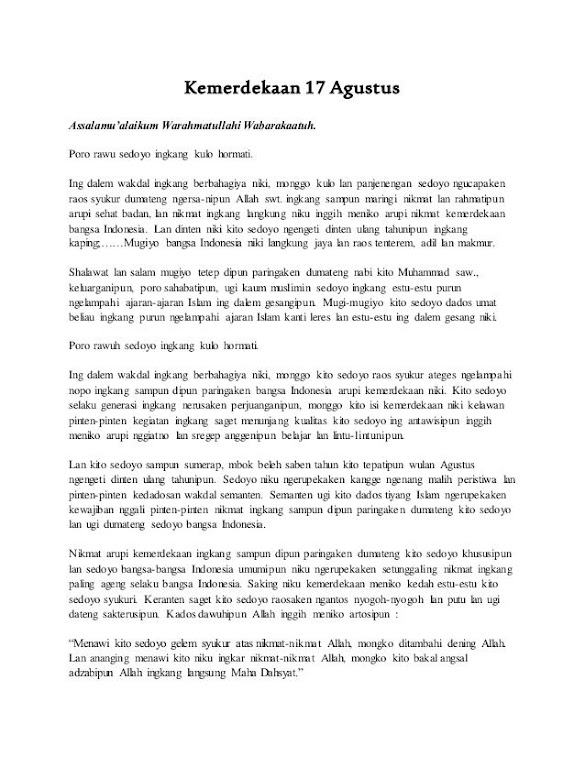 Contoh naskah pidato 17 agustus