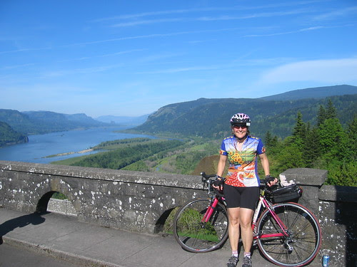 Me, Little Pink Bear, Little Pink Bike, and the Columbia Gorge