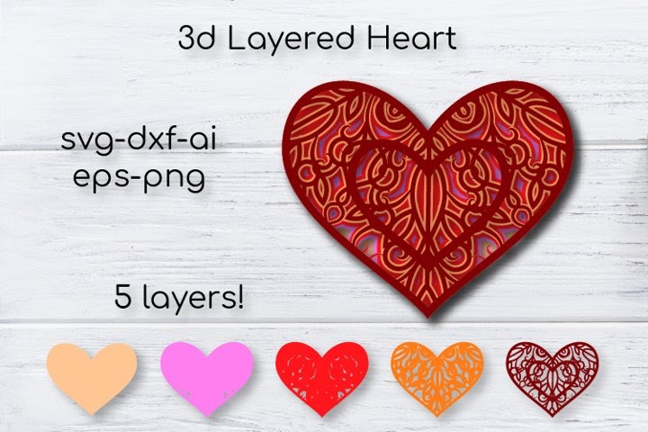 Layered Heart Svg Project - Free Layered SVG Files - Download Layered