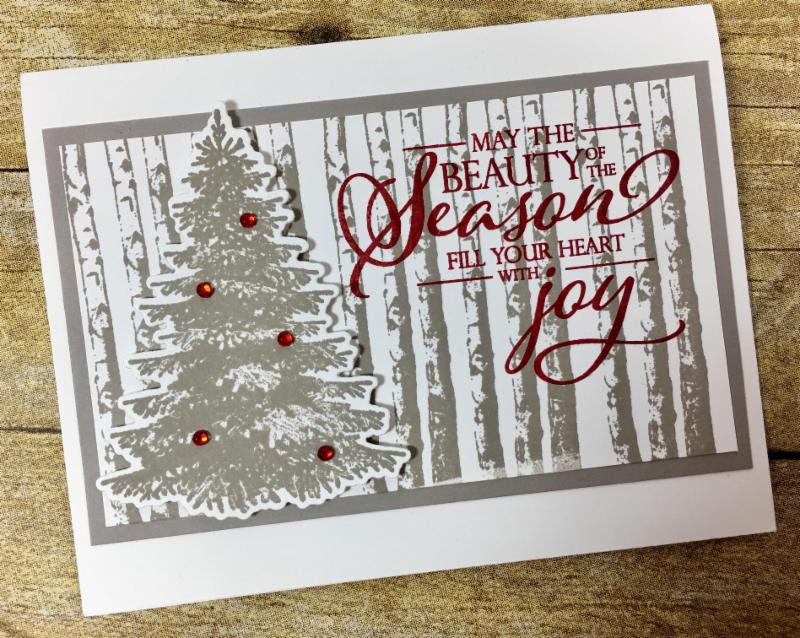 This Christmas Card uses Stampin' Up!'s Winter Woods Bundle!  