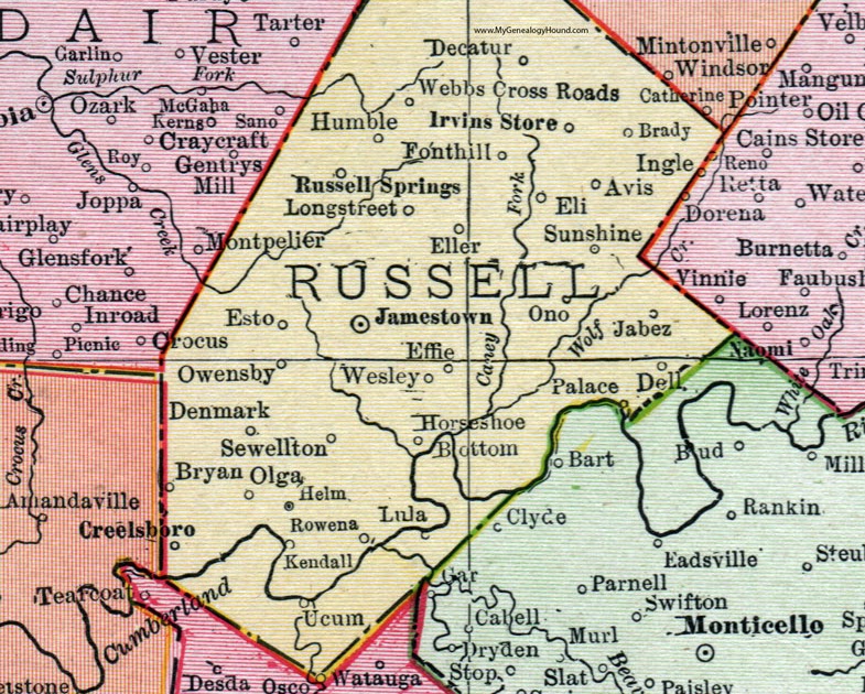 Russell County Ky Map Map Of West