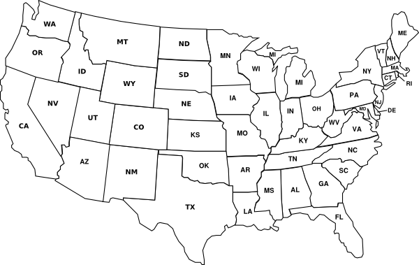 Map Of Usa Initials 88 World Maps