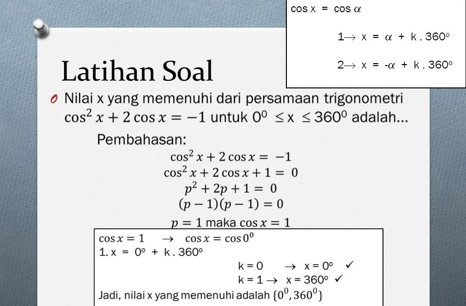 Contoh Soal Dan Jawaban Persamaan Trigonometri