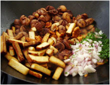 Poêlée de champignons et marrons vegan vegetalien