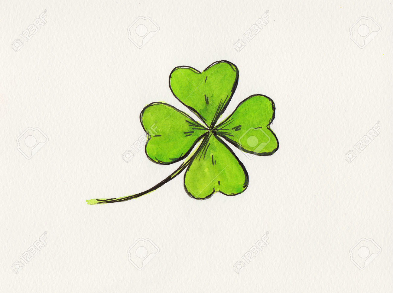 How To Draw A Four Leaf Clover Easy Step By Step