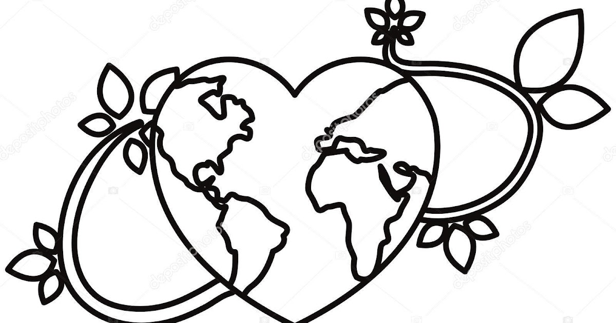 Heart Shaped Earth Drawing