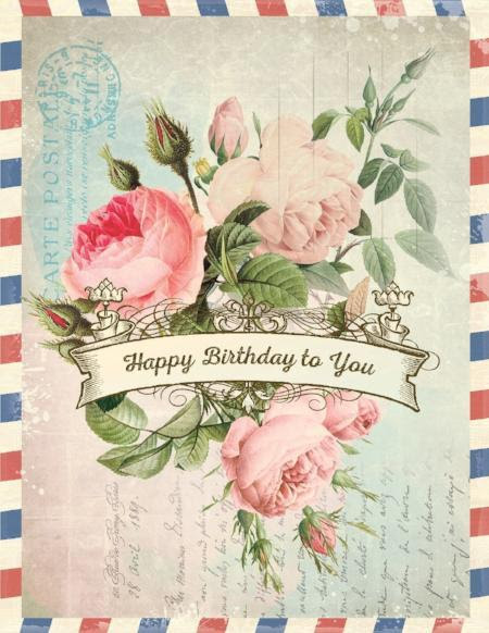 Valentine Card Design Greeting Card Happy Birthday Vintage