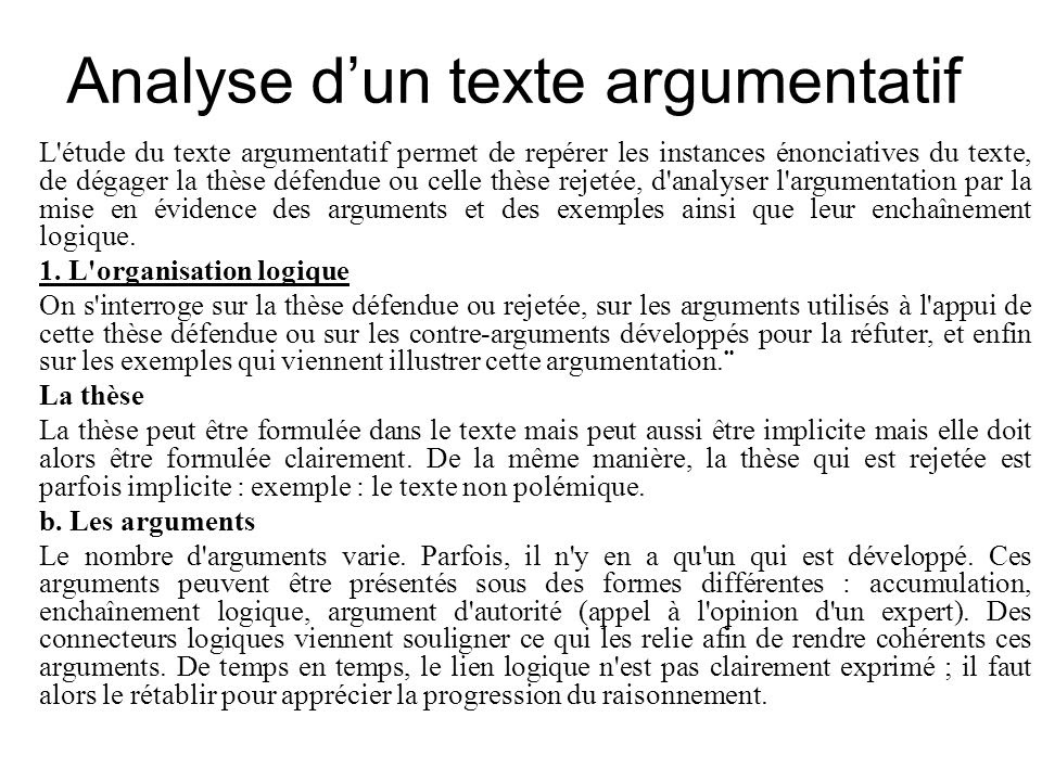Exemple D Une Analyse De Texte  Le Meilleur Exemple