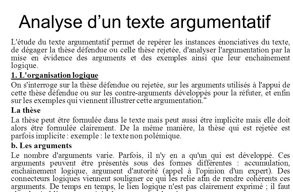 Exemple D Analyse D Un Texte  Le Meilleur Exemple