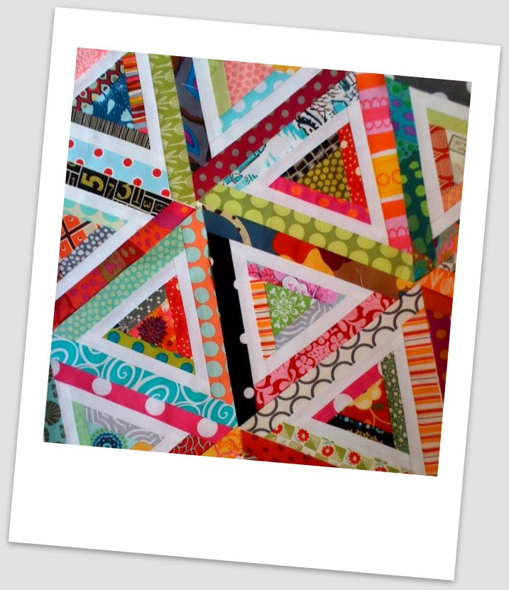 Scrappy log cabin triangles