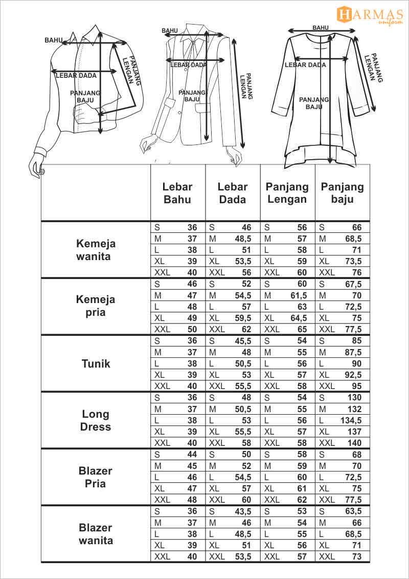 Standar Ukuran Konveksi Seragam Kantor Pakaian Kerja Standar Ukuran Konveksi Seragam Kantor Pakaian Kerja