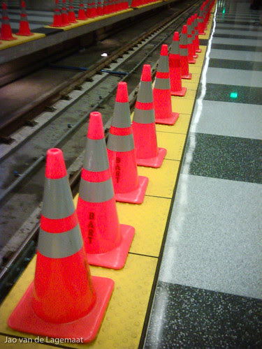 Safety Cones at the SFO BART station