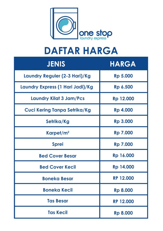 Daftar Harga Laundry Satuan 2020