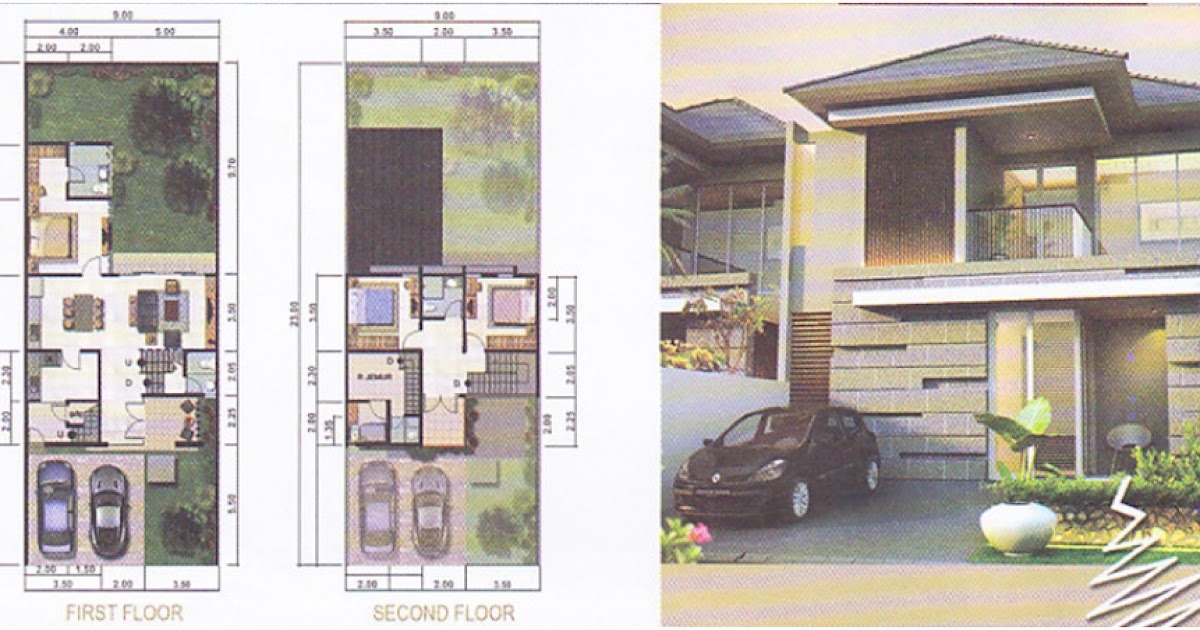 Best Desain Rumah Minimalis 2 Lantai 9 X 15 Gubukhome