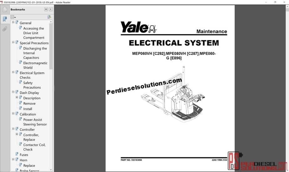 Yale Lift Truck Wiring Diagram / Nissan Forklift Wiring Diagram