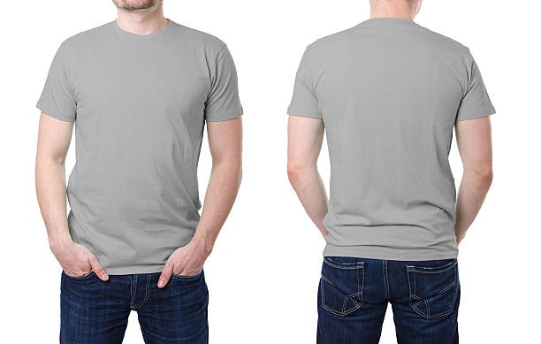 832+ Template Dark Grey T Shirt Front And Back Packaging Mockups PSD