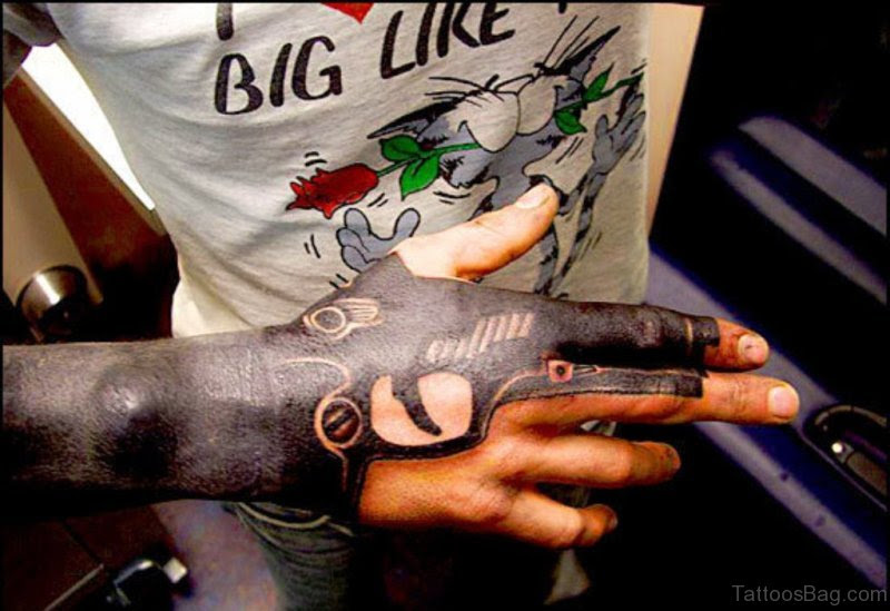 Tattoo Hand Small Gun - tattoo design