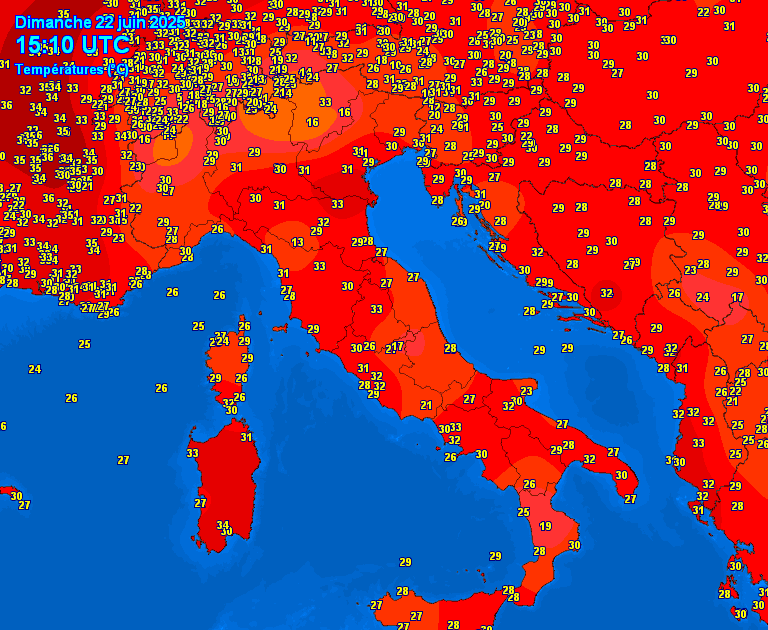 Pioggia in Tempo Reale Temperatura in Italia