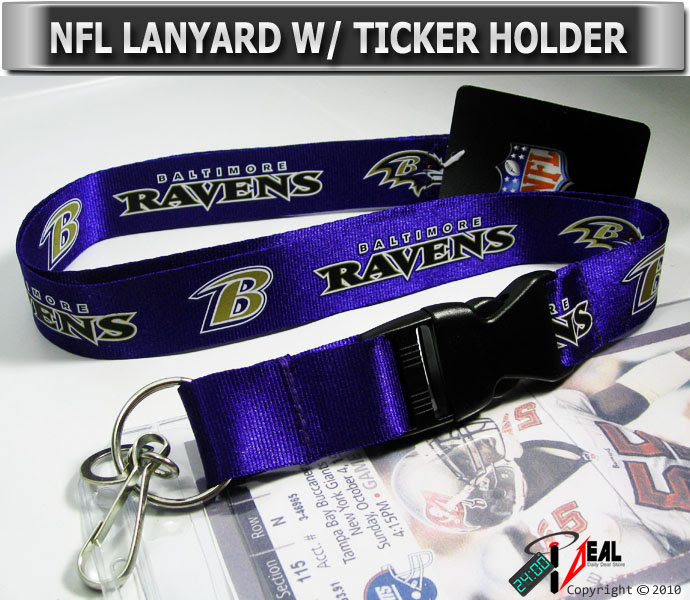 NFL BALTIMORE RAVENS Lanyard keychain +Ticket ID Holder eBay NFL BALTIMORE RAVENS Lanyard keychain +Ticket ID Holder eBay