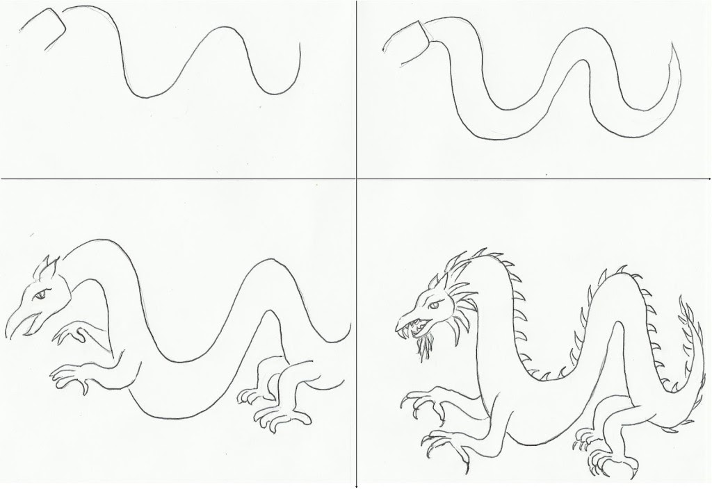 Featured image of post Easy Dragon Drawings Step By Step - Dragon wings, dragon head, dragon eye, how to draw dragon step by step.