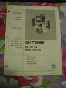 User Manual For Sears Router Model 315.17300