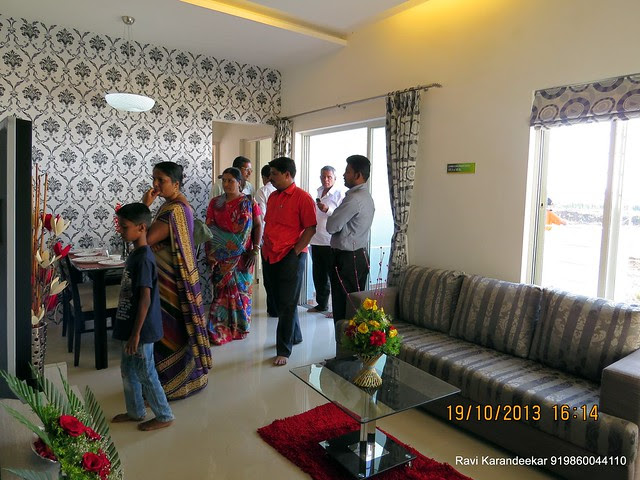 Living - Visit 2 BHK Show Flat of Vastushodh Projects' UrbanGram Kolhapur, Township of 438 Units of 1 BHK 2 BHK Flats, behind S. P. Office, near Dream World Water Park, Kolhapur 416003 Maharashtra, India
