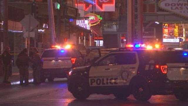 Metro at the scene of a shooting incident on East Fremont Street on Dec. 23, 2017. (Dylan Kendrick/FOX5)